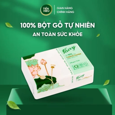 Combo 30/10 Gói Giấy Ăn Fairy Sen 100% Gỗ Tự Nhiên, 3 Lớp Bền Dai, 270 Tờ - An Toàn, Giá Ưu Đãi 52.000₫