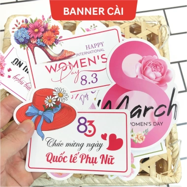Combo 30/50 Banner, Toper, Tag, Thiệp cài quà tặng 8/3 Quốc tế Phụ Nữ, Giá 60.000đ 4 Combo 30/50 Banner, Toper, Tag, Thiệp cài quà tặng 8/3 Quốc tế Phụ Nữ, Giá 60.000đ 4