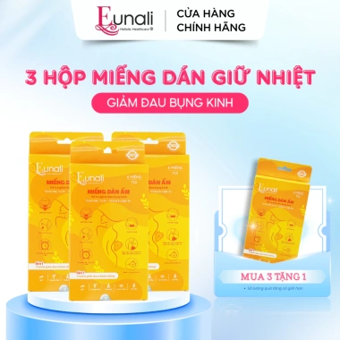 Combo 3+1 Miếng Dán Giữ Nhiệt Giảm Đau Bụng Kinh EUNALI Giảm Đau Nhanh, Ấm Lâu