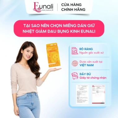 Combo 3+1 Miếng Dán Giữ Nhiệt Giảm Đau Bụng Kinh EUNALI Giảm Đau Nhanh, Ấm Lâu