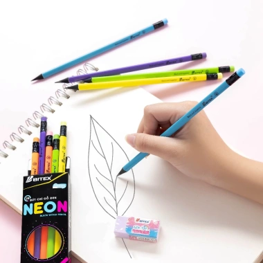 Combo 3/5 Bút chì đen Bitex 2B Neon PC07 - Giá chỉ 9.900₫, tiết kiệm tới 12.870₫ 2