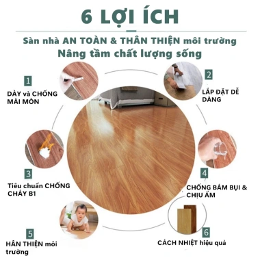 Combo 36 miếng Sàn nhựa giả gỗ 5m² 91.4x15.2cm keo dán giảm giá 349.000₫ 7