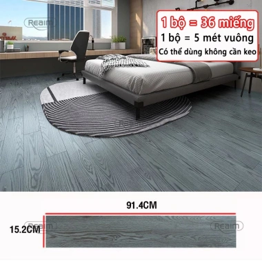Combo 36 miếng Sàn nhựa giả gỗ 5m² 91.4x15.2cm keo dán giảm giá 349.000₫ 11