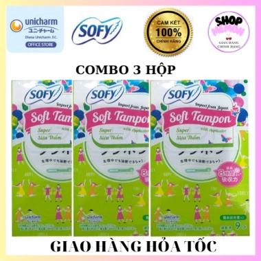 Combo 3H Sofy Tampón Nhật Bản – Thấm nhanh, không kích ứng, ưu đãi 163.000₫