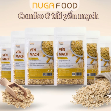 Combo 3kg hạt yến mạch cán dẹt nhập khẩu Úc NUGAFOOD Oatmeal Oatnight ăn kiêng 307.895 VND 3