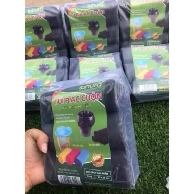 Combo 4 Bịch 12 Cuộn Túi Rác Tự Phân Hủy Đen 55x65cm - Siêu Bền, Giá Ưu Đãi 80k