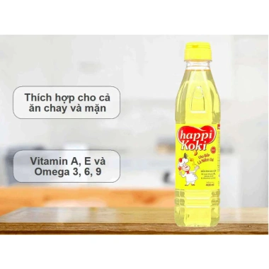 Combo 4 chai Dầu ăn HAPPI KOKI 400ml - Giá 96.320 VND, thơm ngon, chất lượng, an toàn