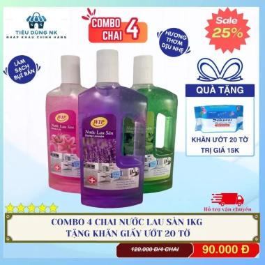 Combo 4 chai nước lau sàn WIP 1L - Bạc hà, Lavender, Lyly, thơm mát, giảm giá 99k 10 Combo 4 chai nước lau sàn WIP 1L - Bạc hà, Lavender, Lyly, thơm mát, giảm giá 99k 10