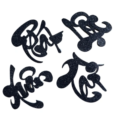 Combo 4 chữ thư pháp Chữ TP 10cm cao 10cm dán trái cây chưng Tết có keo dán mặt sau 4