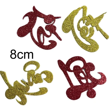 Combo 4 chữ thư pháp TP 8cm dán trái cây chưng Tết, keo dán mặt sau, giảm còn 28.000 VND