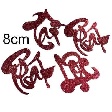 Combo 4 chữ thư pháp TP 8cm dán trái cây chưng Tết, keo dán mặt sau, giảm còn 28.000 VND