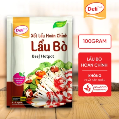 Combo 4 gói gia vị lẩu Thái Tom Yum, bò, gà, hải sản Deli Foods 100g Giá 11.520đ