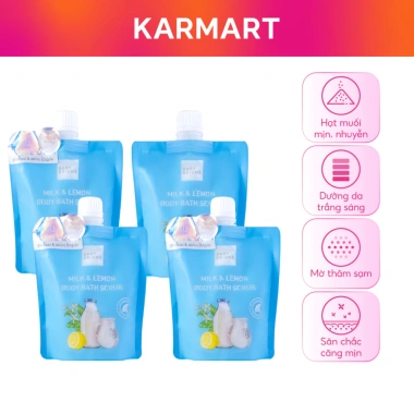 Combo 4 Gói Muối Tẩy Da Chết Toàn Thân Sữa Bò và Chanh Baby Bright 250g - 158k