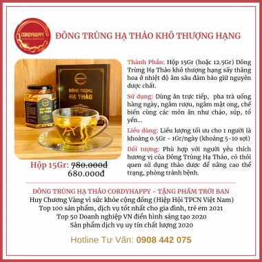 Combo 4 Hộp Đông Trùng Hạ Thảo Khô Sấy Thăng Hoa CordyHappy 12.5g Giá ưu đãi 1.63 triệu, tăng đề kháng 8 Combo 4 Hộp Đông Trùng Hạ Thảo Khô Sấy Thăng Hoa CordyHappy 12.5g Giá ưu đãi 1.63 triệu, tăng đề kháng 8