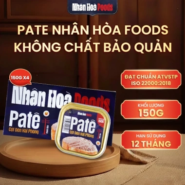 Combo 4 hộp Pate Nhân Hòa Foods 150g - Thơm ngon, không chất bảo quản, giá 160.000₫