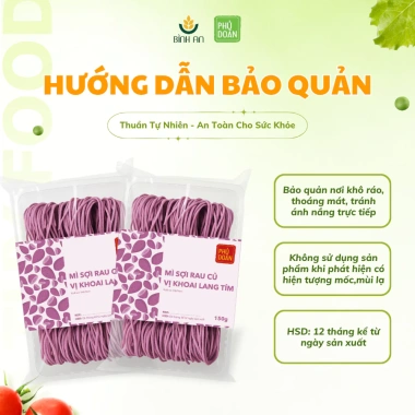 Combo 4 mì sợi rau củ phủ dày tự nhiên, không chất độc hại, sức khỏe tốt, 120.000₫