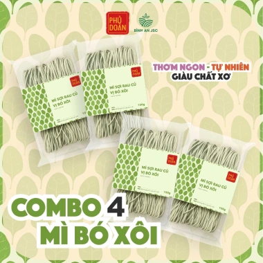 Combo 4 Mix Vị - Mì Rau Củ Phủ Dày Đậm Đà, Healthy, Giảm Cân, Ăn Kiêng 150g - 90.000