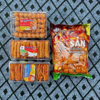 Combo 4 Món Đồ Ăn Vặt Sét: Bò Quẩy, Bò Xiên Vừng, Bò Đặc Sản Cay - Giá Ưu Đãi 165k