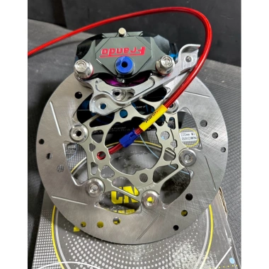 Combo 4 món Heo Fando 2PIS, Pas CNC, Đĩa Racing 86 M3 220mm, Dây Dầu Morin - 989k, dùng cho mâm 4 lỗ 4 Combo 4 món Heo Fando 2PIS, Pas CNC, Đĩa Racing 86 M3 220mm, Dây Dầu Morin - 989k, dùng cho mâm 4 lỗ 4