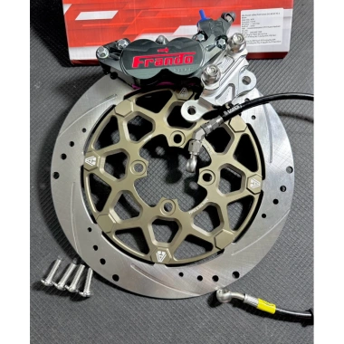 Combo 4 món Heo Fando 4 Pis + Pas CNC + Đĩa ATR & Goldspeed 267mm – Dây dầu bấm inox kèm ốc đĩa, giảm giá 18%