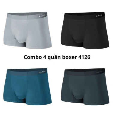 Combo 4 Quần Boxer Nam Cao Cấp Thun Sồi Modal Thấm Hút Kháng Khuẩn LADOS-4.126 LD7.111 - Thông Thoáng, Giá Ưu Đãi 390k