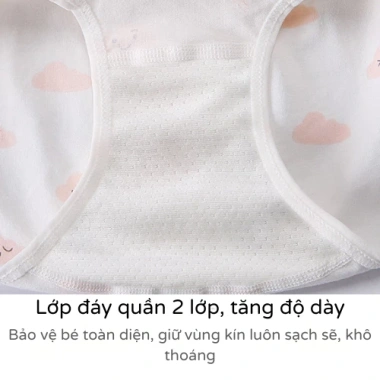 Combo 4 quần chip bé gái cotton kháng khuẩn thoáng mát 2-15 tuổi Uni Baby 150k 8
