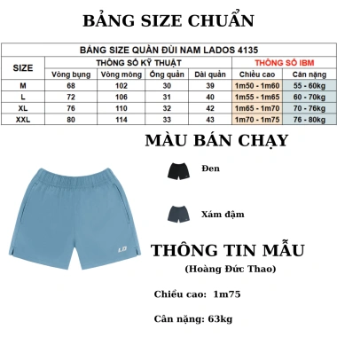 Combo 4 quần đùi dù thể thao nam LADOS-7.157 - Form thoải mái, màu nhã nhặn, thanh lịch, trẻ trung, giá chỉ 353.000₫