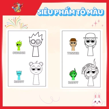 Combo 4 Tập Tranh Tô Màu Sprunki, Tung Tung Tung Sahur: Đồ Chơi Mỹ Thuật Thủ Công