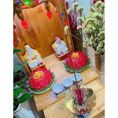 Combo 4 thắp kẹo hoa sen thắp hương Tết 2 màu vàng 2 màu đỏ chỉ 300.000 2