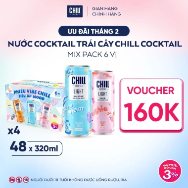 Combo 4 thùng 12 lon Chill Cocktail Mix 320ml Giảm giá 20% chỉ 1.160.000₫
