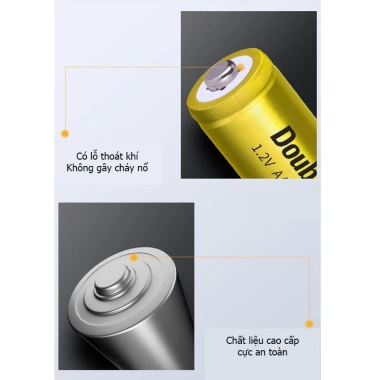 Combo 4 viên Pin sạc AA 3.000mAh Doublepow Vàng chính hãng, phù hợp Micro KTV & cửa ra vào, giảm 21% 3