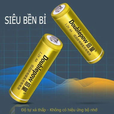 Combo 4 viên Pin sạc AA 3.000mAh Doublepow Vàng chính hãng, phù hợp Micro KTV & cửa ra vào, giảm 21% 8
