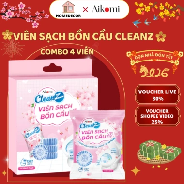 Combo 4 Viên Thả Bồn Cầu 3in1 CleanZ Hương Đào Tẩy, Khử Mùi, Sạch Mảng Bám