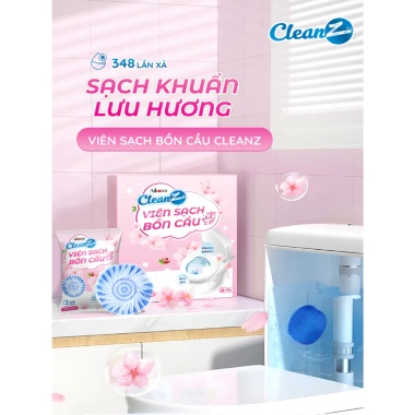 Combo 4 Viên Thả Bồn Cầu 3in1 CleanZ Hương Đào Tẩy, Khử Mùi, Sạch Mảng Bám
