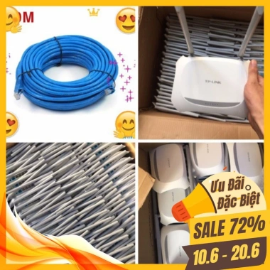 Combo 40-60m Dây LAN Cat 5e + Bộ Phát WiFi RJ45 - Giá chỉ 230.000đ