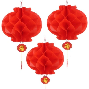 Combo 40 Đèn Lồng Nilon Đỏ HGHOME - Trang Trí Đám Cưới, Trung Thu, Lễ Hội, Tết