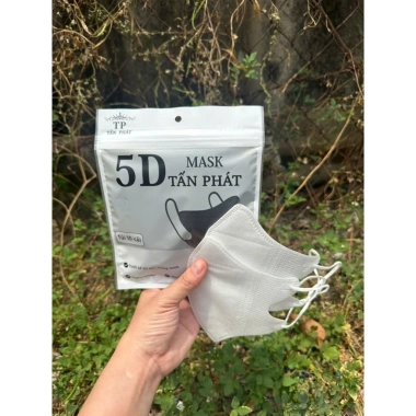 Combo 400 Cái Khẩu Trang 5D Tấn Phát 3 Lớp Kháng Khuẩn Chống Nắng 3 Màu Trắng Đen Xám