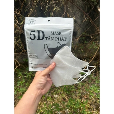 Combo 400 Cái Khẩu Trang 5D Tấn Phát 3 Lớp Kháng Khuẩn Chống Nắng 3 Màu Trắng Đen Xám