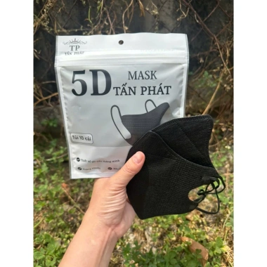 Combo 400 Cái Khẩu Trang 5D Tấn Phát 3 Lớp Kháng Khuẩn Chống Nắng 3 Màu Trắng Đen Xám
