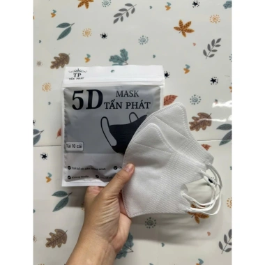 Combo 400 Cái Khẩu Trang 5D Tấn Phát 3 Lớp Kháng Khuẩn Chống Nắng 3 Màu Trắng Đen Xám