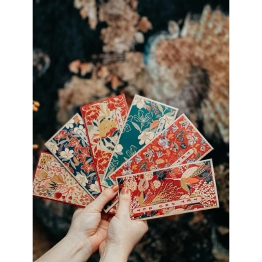 Combo 48 bao lì xì Vintage Tết 2.026 Hoa lá bốn mùa Phú quý, may mắn, 16.000đ