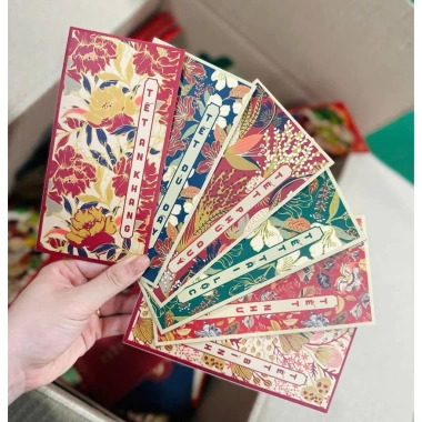 Combo 48 bao lì xì Vintage Tết 2.026 Hoa lá bốn mùa Phú quý, may mắn, 16.000đ
