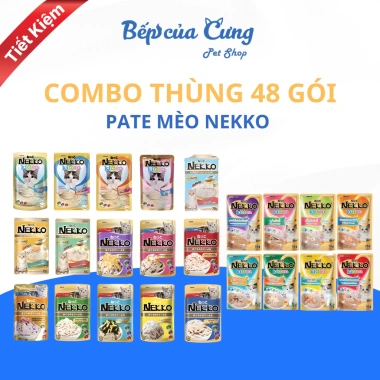 Combo 48 gói Pate NEKKO Thái Lan cho mèo - Thức ăn ướt thơm ngon, dinh dưỡng, giảm giá 18% - Bếp của Cưng