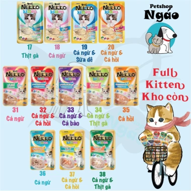 Combo 48 gói Pate NEKKO Thái Lan cho mèo - Thức ăn ướt thơm ngon, dinh dưỡng, giảm giá 18% - Bếp của Cưng