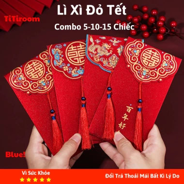 Combo 5-10-15 Bao Lì Xì Tết Đỏ - Bao Lì Xì Đám Cưới và Bê Tráp Giá Sốc 19k 2 Combo 5-10-15 Bao Lì Xì Tết Đỏ - Bao Lì Xì Đám Cưới và Bê Tráp Giá Sốc 19k 2