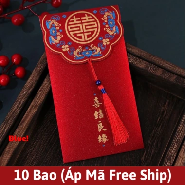 Combo 5-10-15 Bao Lì Xì Tết Đỏ - Bao Lì Xì Đám Cưới và Bê Tráp Giá Sốc 19k