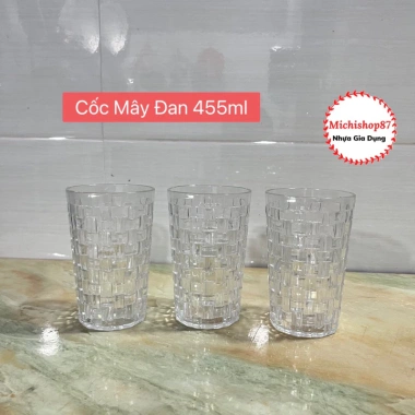 Combo 5-10 Cốc Nhựa Meka Giả Thuỷ Tinh 455ml Chống Vỡ Hoạ Tiết Đan Mây Sang Trọng Chịu Nhiệt Dày Dặn Giá 68.000 VND