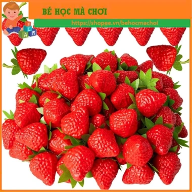Combo 5-10 Dâu Tây Nhân Tạo Nhựa - Mô Hình Trái Dâu Tây Siêu Thực, Phụ Kiện Trang Trí Giá Chỉ 15.000 2