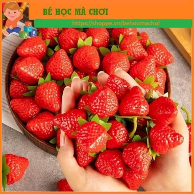 Combo 5-10 Dâu Tây Nhân Tạo Nhựa - Mô Hình Trái Dâu Tây Siêu Thực, Phụ Kiện Trang Trí Giá Chỉ 15.000 3