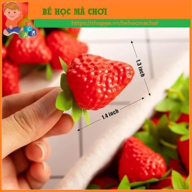 Combo 5-10 Dâu Tây Nhân Tạo Nhựa - Mô Hình Trái Dâu Tây Siêu Thực, Phụ Kiện Trang Trí Giá Chỉ 15.000 4